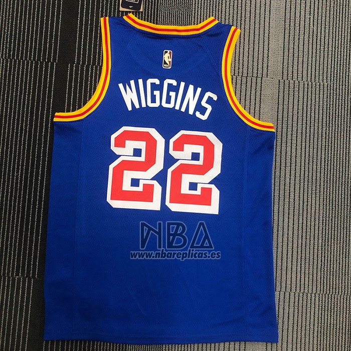 Camiseta Golden State Warriors Andrew Wiggins NO 22 75th Anniversary Azul